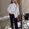 Idun Cape Blouse Off White - Co'Couture