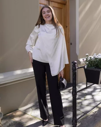 Idun Cape Blouse Off White - Co'Couture
