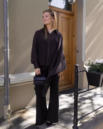 Lynne Scarf Shirt Ganache - Gestuz