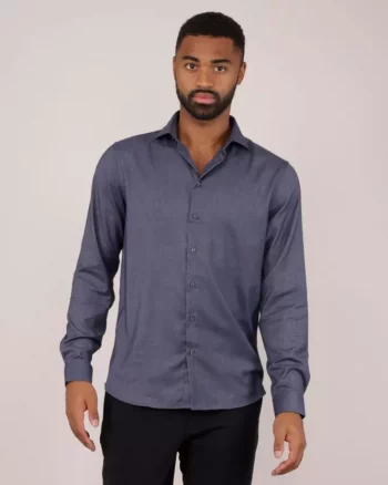 Brimi LS Shirt Dark Blue Melange - Urban Pioneers