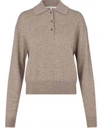 Longo Knit Collar Mid Brown Mel. - Second Female