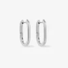 Mini Oval Hoops Silver - Who Is She