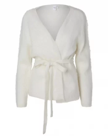 Yastilde Belt Knit Cardigan Star White - Yas