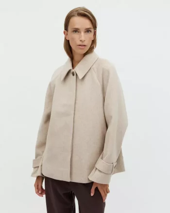 Tary Wool Coat Oaty Melange - MbyM