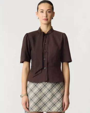 Yasriu Skarf Blazer Coffee Bean Blazer - Yas