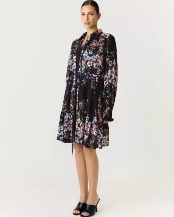 Yastilera LS Shirt Dress Black/Tilly - Yas