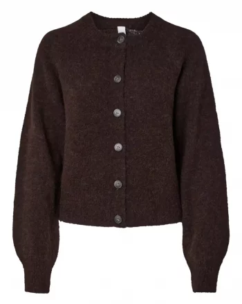 Yasjohi LS Wool Blend Cardigan Coffee Bean - YAS