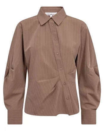 Lyvia Asymetrical Pin Shirt Walnut - Co´couture