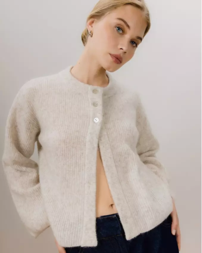 Santina Cardigan Light Sand - Urban Pioneers