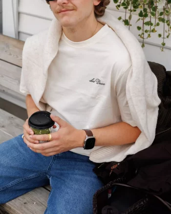 Signature Print T- Shirt Light Ivory - Les Deux