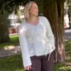 Yastilde Belt Knit Cardigan Star White - Yas
