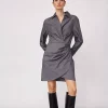 Lyvia Pin Wrap Dress Mid Grey - Co`couture