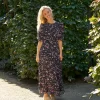 Kikka Mini Flower Dress Black - Neo Noir