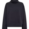 Tenna High Neck Sweat Navy - Co`couture