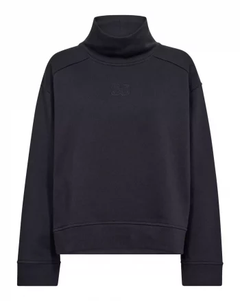 Tenna High Neck Sweat Navy - Co`couture