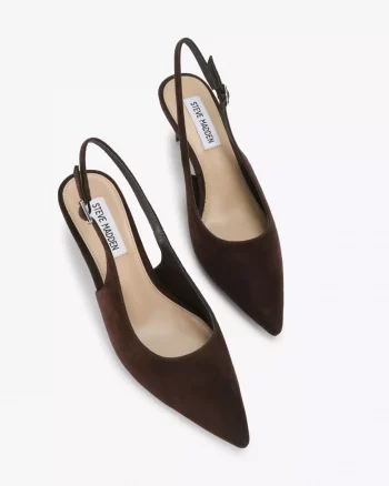 Korra Leather Heels Suede Ground Coffee - Steve Madden