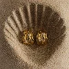 Molten Tapered Crystal Earrings Gold - Orelia