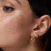 Fine Interlocking Pavé Stud Earrings Gold - Orelia