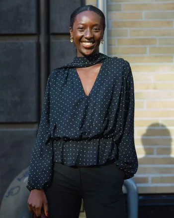 Ettalie Dot Blouse Black - Neo Noir