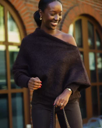 Debbie Drape Pullover Ganache Melange - Gestuz