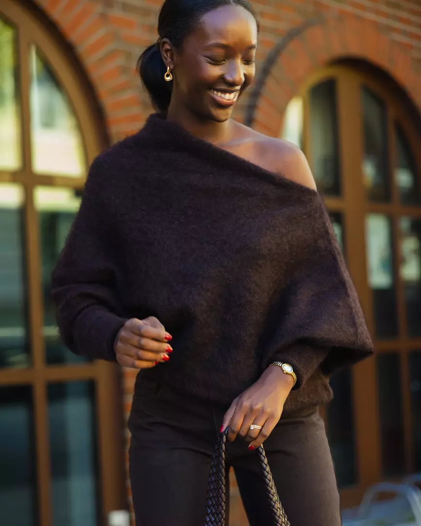 Debbie Drape Pullover Ganache Melange - Gestuz