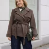 Torill Wool Trench Short Brown - Aleksander of Norway