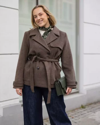 Torill Wool Trench Short Brown - Aleksander of Norway