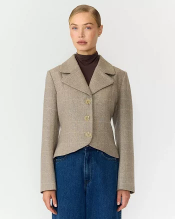 Yasthela Short Jacket Taupe Gray - Yas