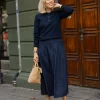 Luna Pocket Pleat Skirt Navy - Co'Couture