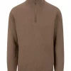 Jorge Half Zip Light Brown Melange - Urban Pionreers