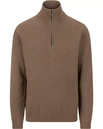 Jorge Half Zip Light Brown Melange - Urban Pionreers