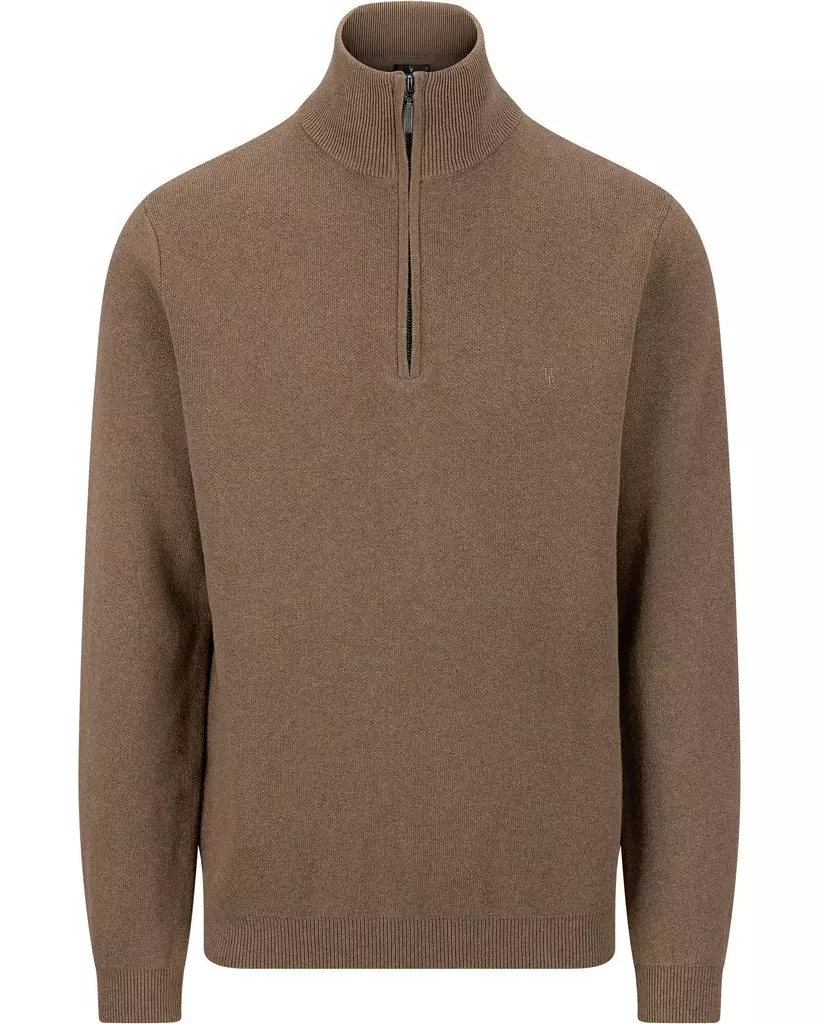 Jorge Half Zip Light Brown Melange - Urban Pionreers