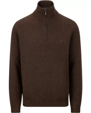 Jorge Half Zip Brown Melange - Urban Pionreers
