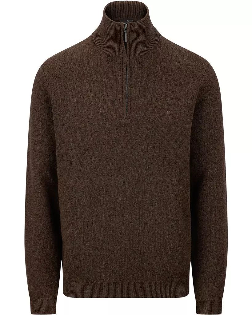 Jorge Half Zip Brown Melange - Urban Pionreers