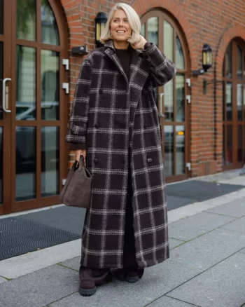 Nora Trenchcoat Black Coffee Check - Urban Pioneers