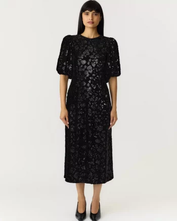 Yassofie 2/4 Sequin Dress Black - Yas