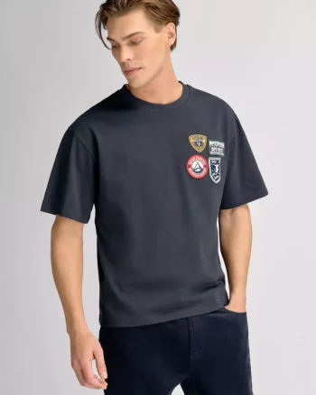 Patches Tee Dark Navy - Urban Pioneers