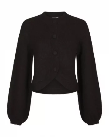 Gio Fluffy Cardigan Dark Brown - Neo Noir