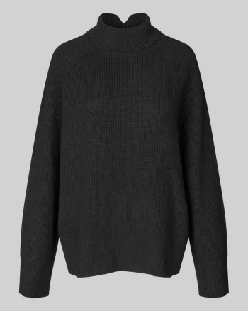 Ettas Knit T-Neck Black - Second Female