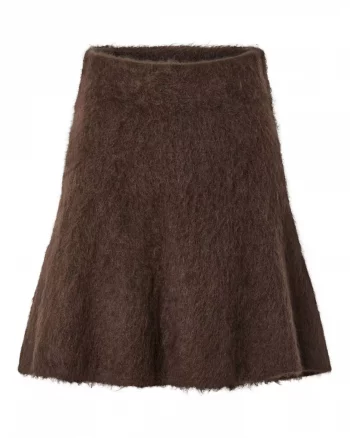 Yastilde Mohair Blend Skirt Mole - YAS