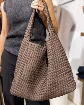 Woven Scuba Shopper + Pouch Brown - Sui Ava