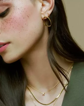 Open Organic Oval Stud Earrings - Orelia