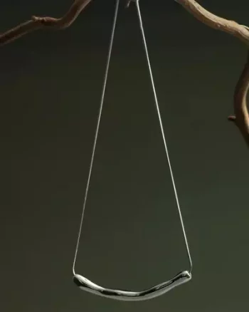 Organic Adjustable Necklace Silver - Orelia
