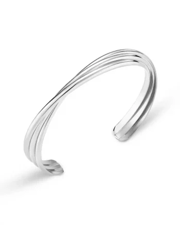 Interlocking Open Bangle Silver - Orelia