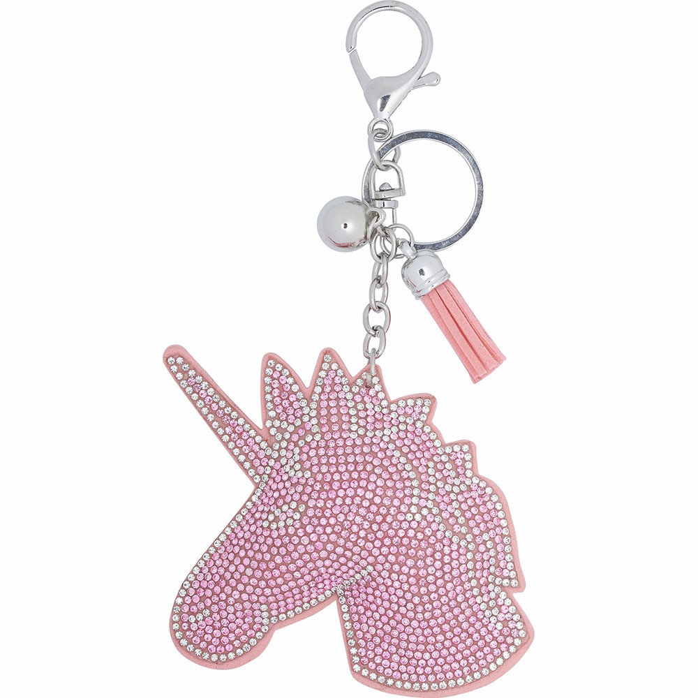 Equipage Unicorn nøglering, pink/sølv