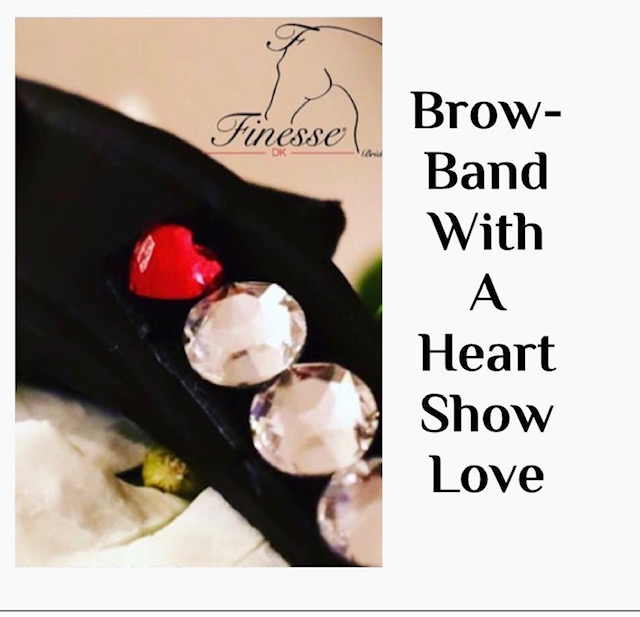 Finesse Bridles Pannebånd m. Krystall og Hjerte