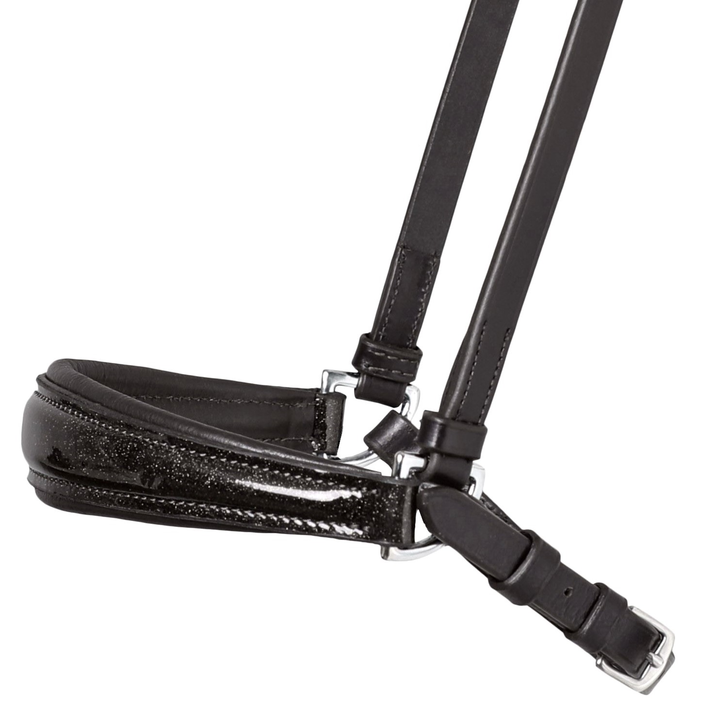 SD® Drop Noseband Black/Black/Glitter Patent.