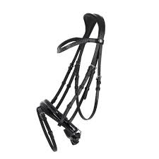 QHP Bridle Lagos incl. reins. Sort, lakk.