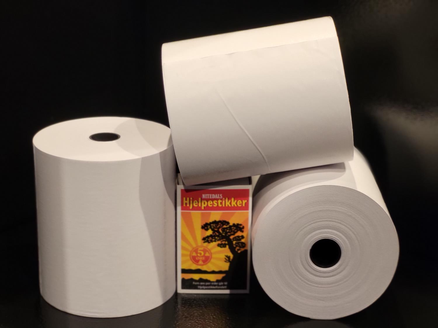 80x80x12mm. 75 m. 48 gr. 80mm i diameter (30 ruller).