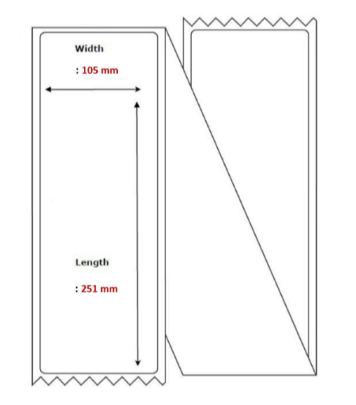105x251 mm Postetikett. Permanent lim (2000 stk pr boks)